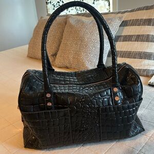 Ted Baker Black Crocodile-Embossed Women's Weekender Bag